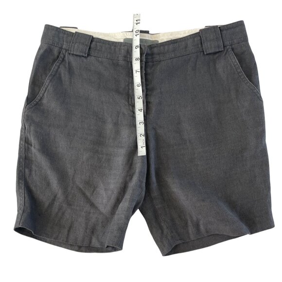 Proenza Schouler 100% Linen Dark Gray Shorts 7.5 in Inseam Made in Italy Size 8 - Picture 4 of 7